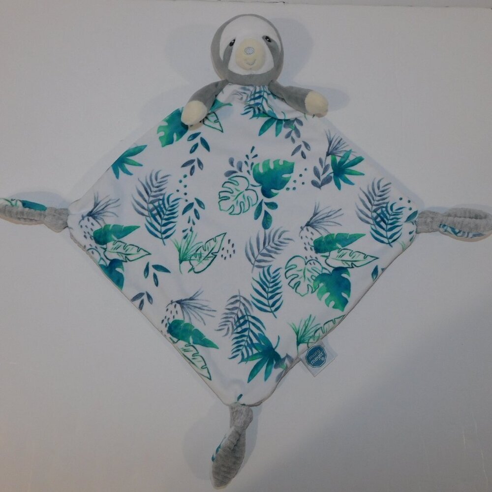 Mary Meyer Little Knottie Gray Sloth Green Leaves Security Blanket Baby Lovey